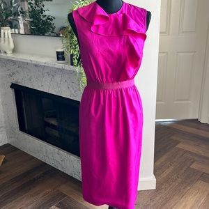 Giambattista Valli fuchsia ruffle front dress